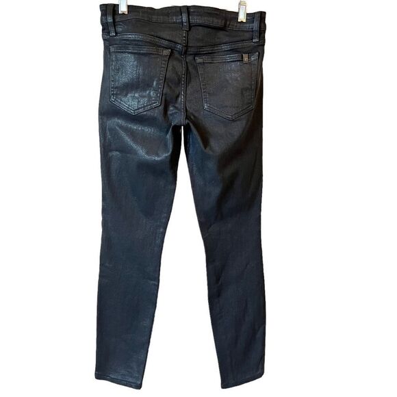 Joe’s Jeans The Skinny Wax Coated Black Ankle Jeans - Picture 1 of 8